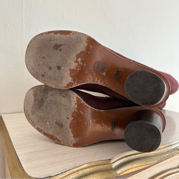 Coach Oxblood Suede Leather Knee Boot - Picture 5 of 6